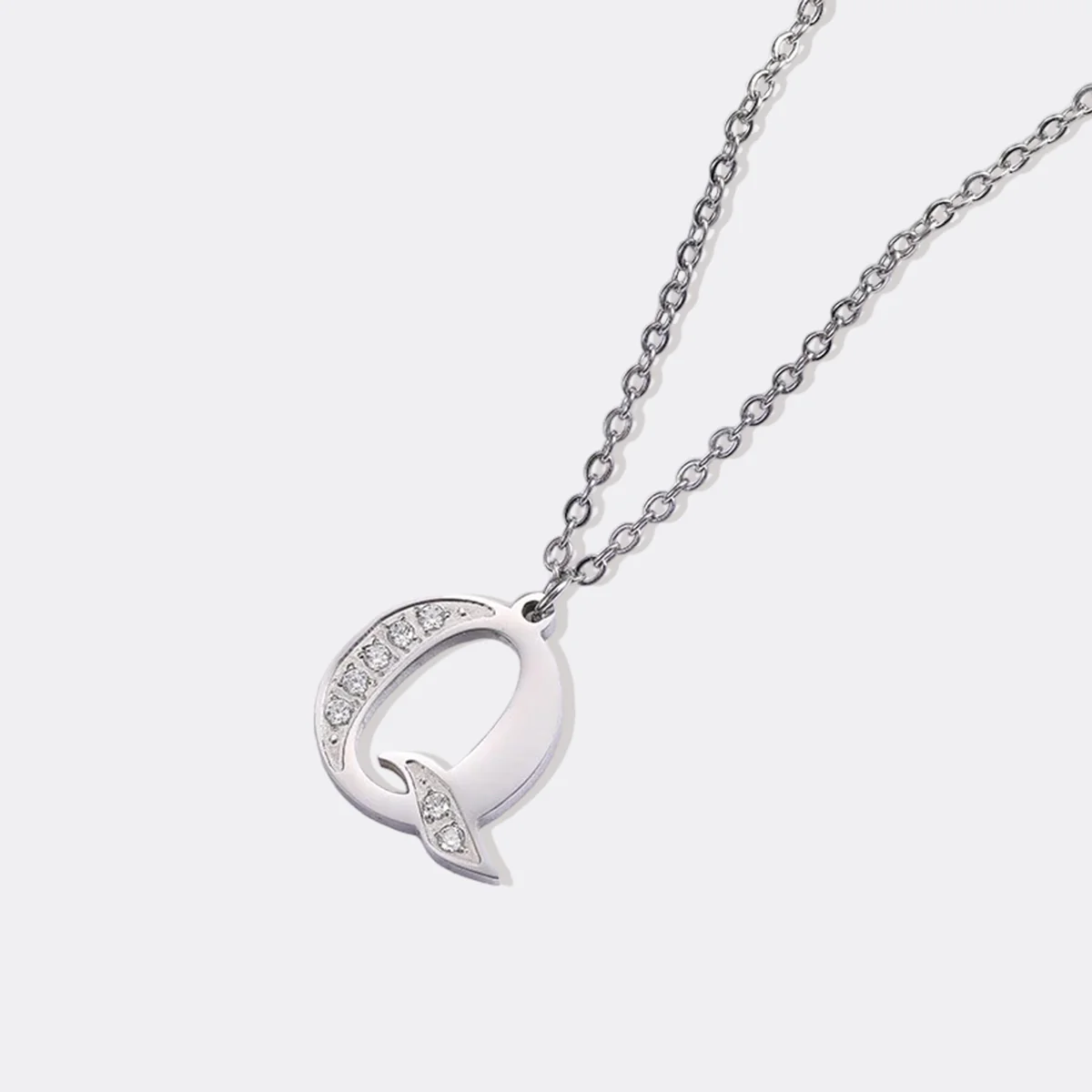 Crystal Accent Letter Satellite Necklace