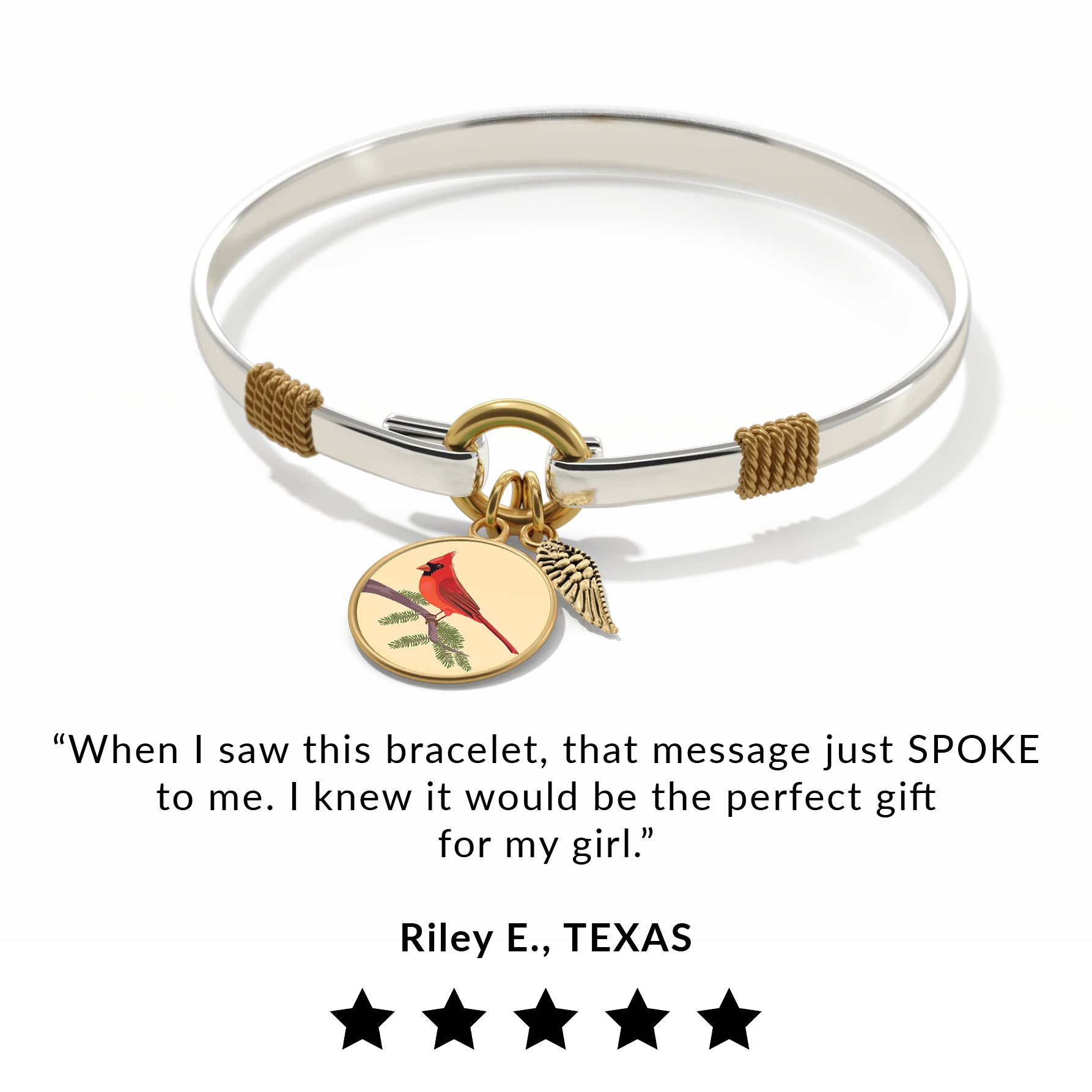 Cardinal - Two-Tone Custom Charm Bracelet