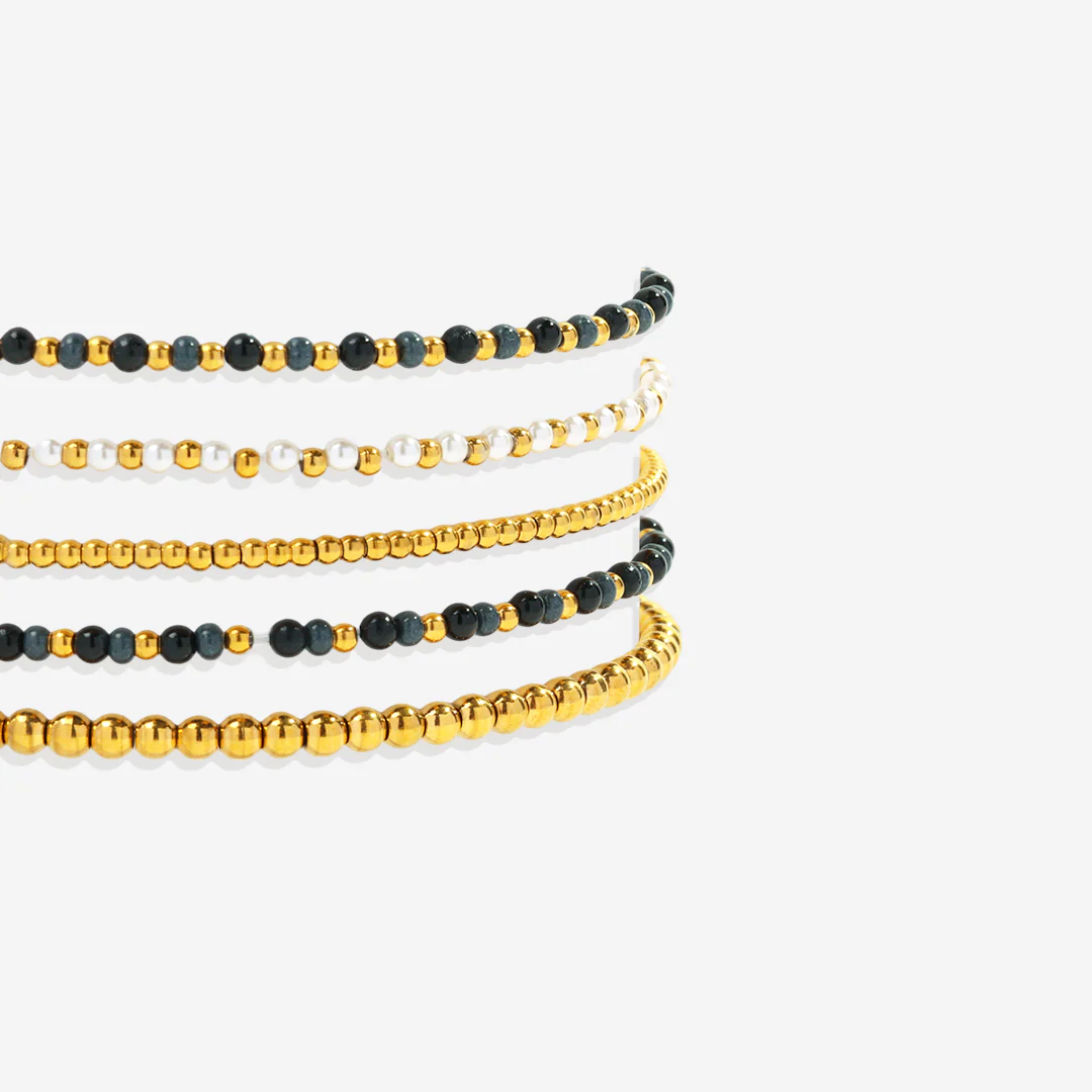 Weather the Storm Beaded Bracelet Stacking Set