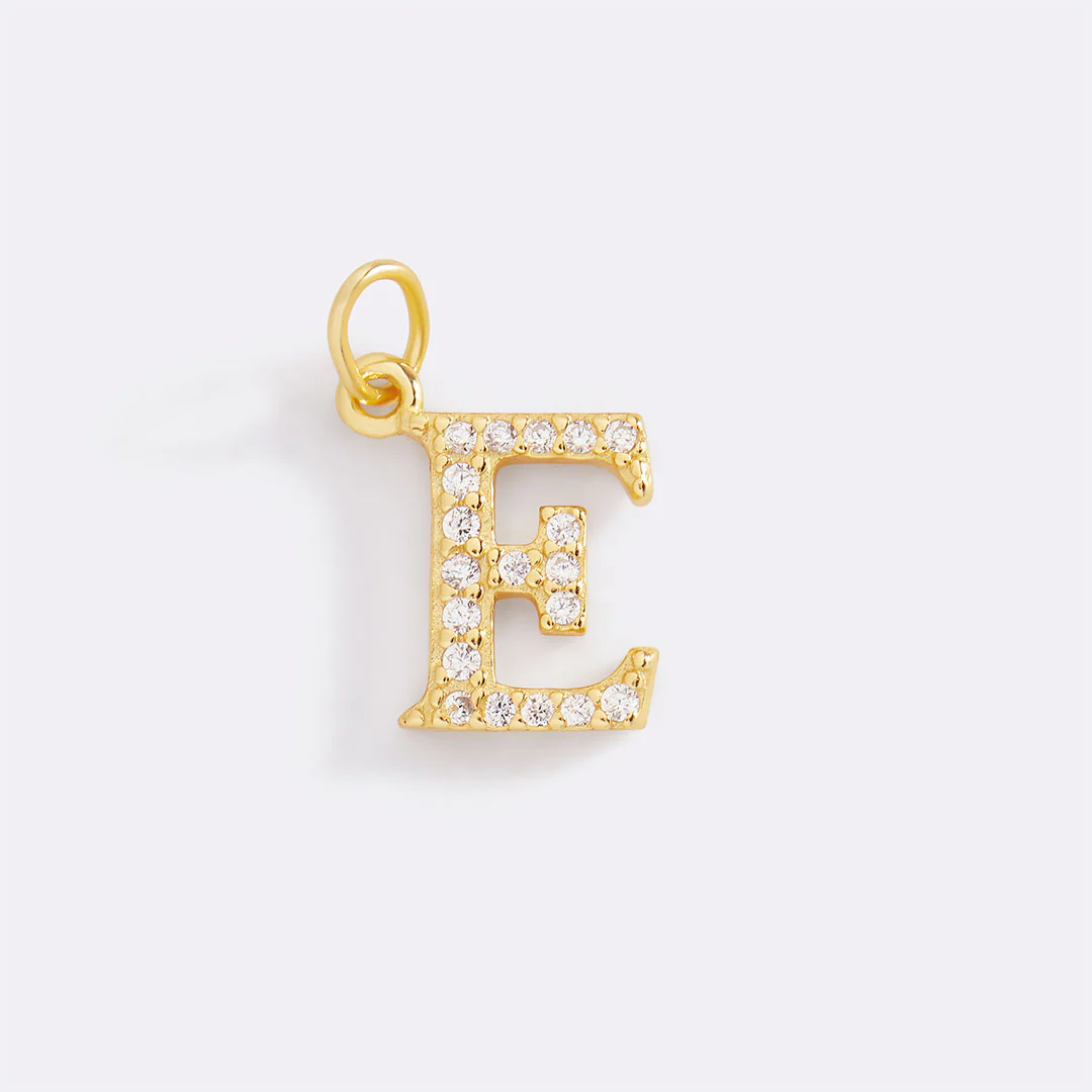Dainty Pave Initial Charm