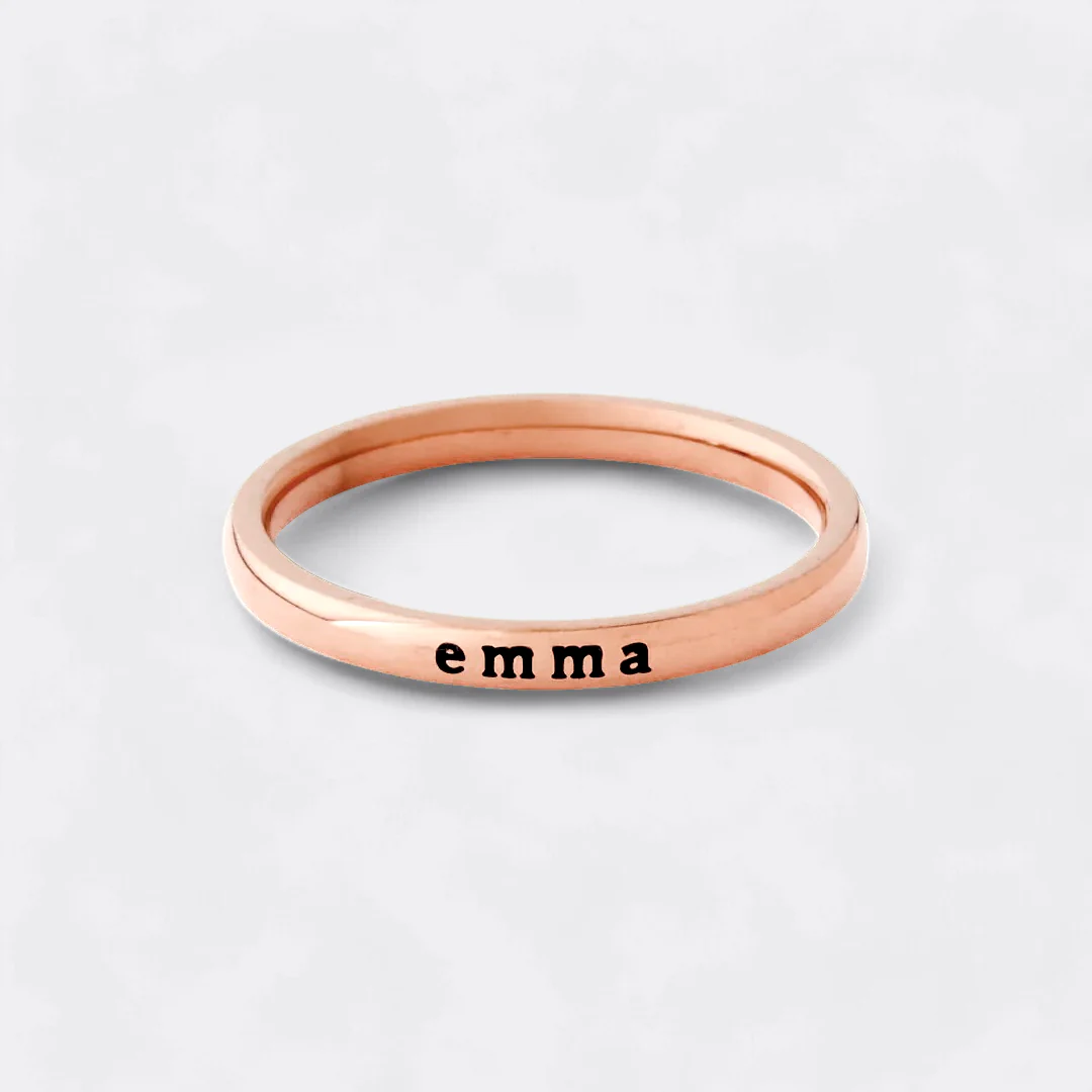 Tiny Stackable Name Ring