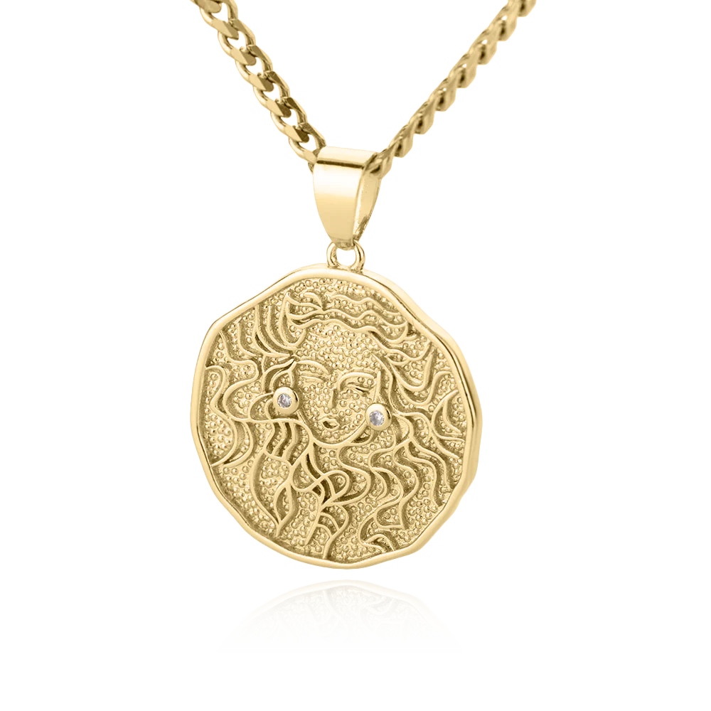 Astrological Sign Coin Pendant Necklace