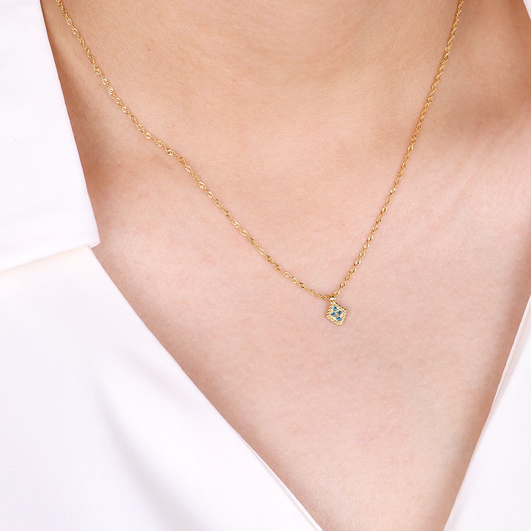 Dainty Birthstone Kite Necklace