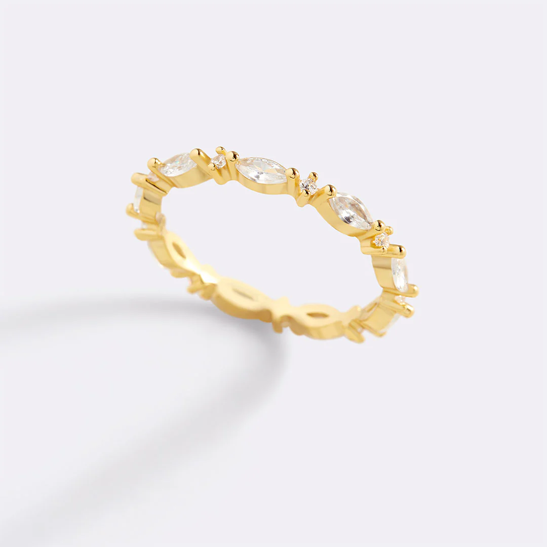 Marquis Gemstone Stacking Ring