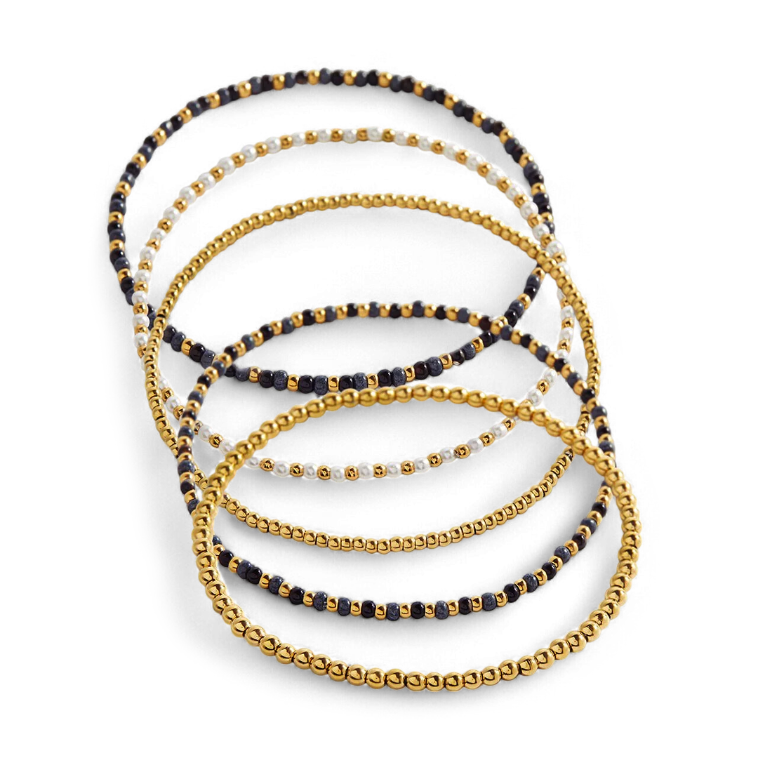 Weather the Storm Beaded Bracelet Stacking Set