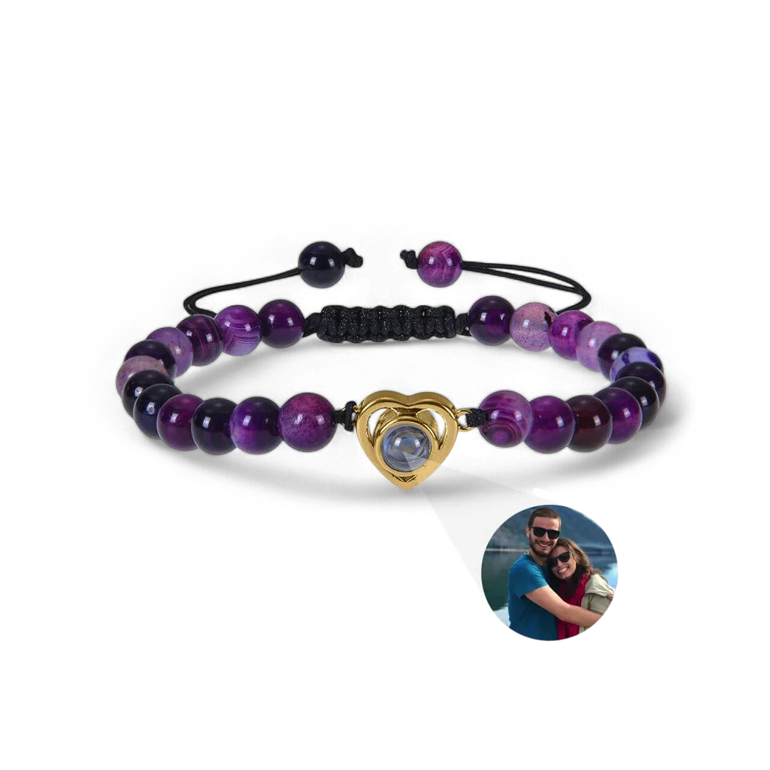 Beaded Heart Photo Bracelet