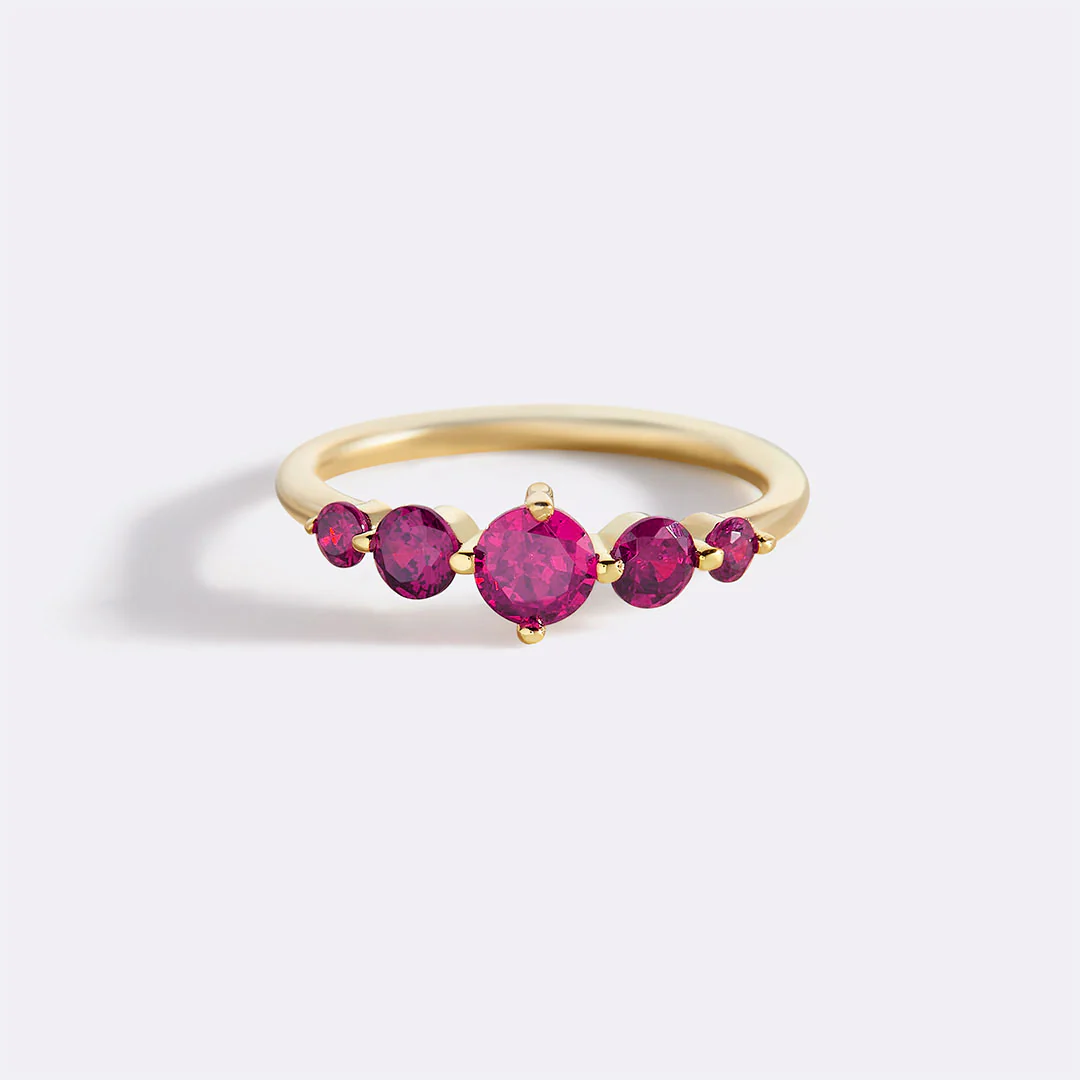 Five Stone Statement Birthstone Ring