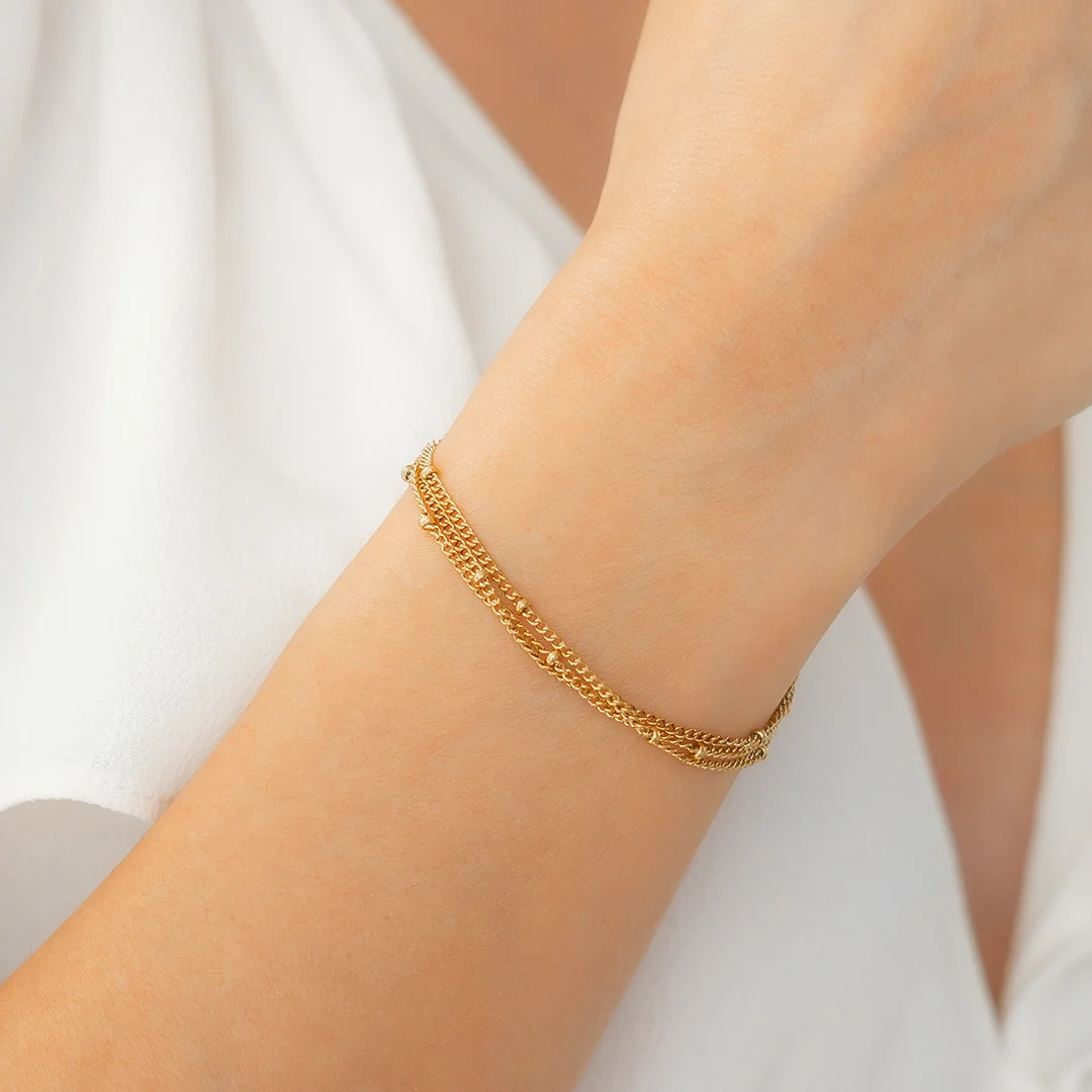 Triple Layer Satellite Chain Bracelet