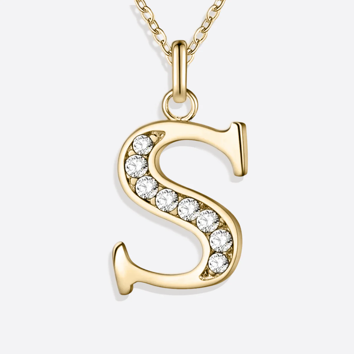 Crystal Accent Letter Satellite Necklace