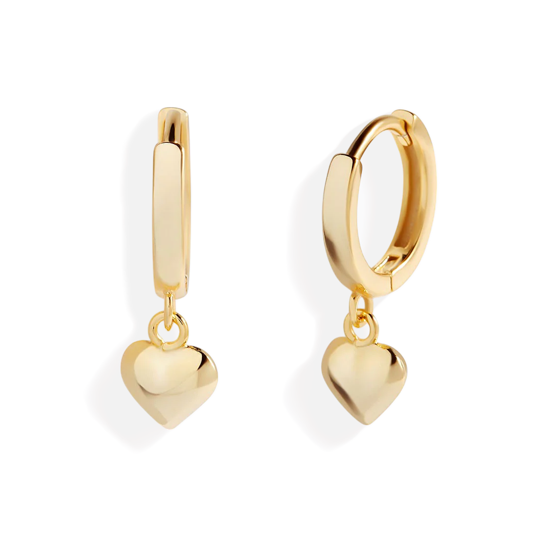 Dainty Heart Hoop Earrings