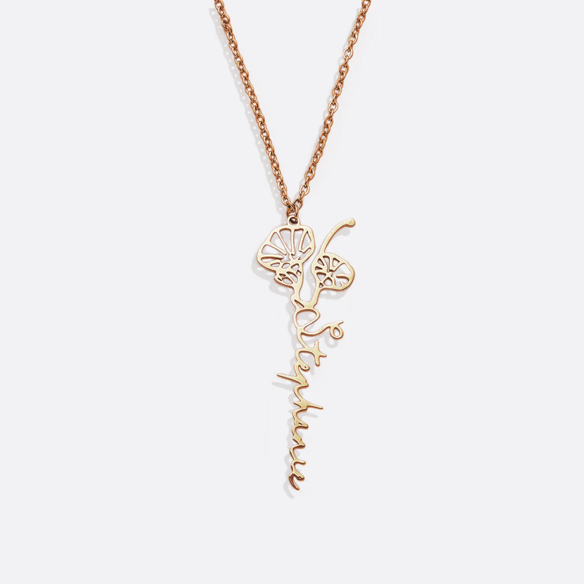 Birth Flower Name Necklace