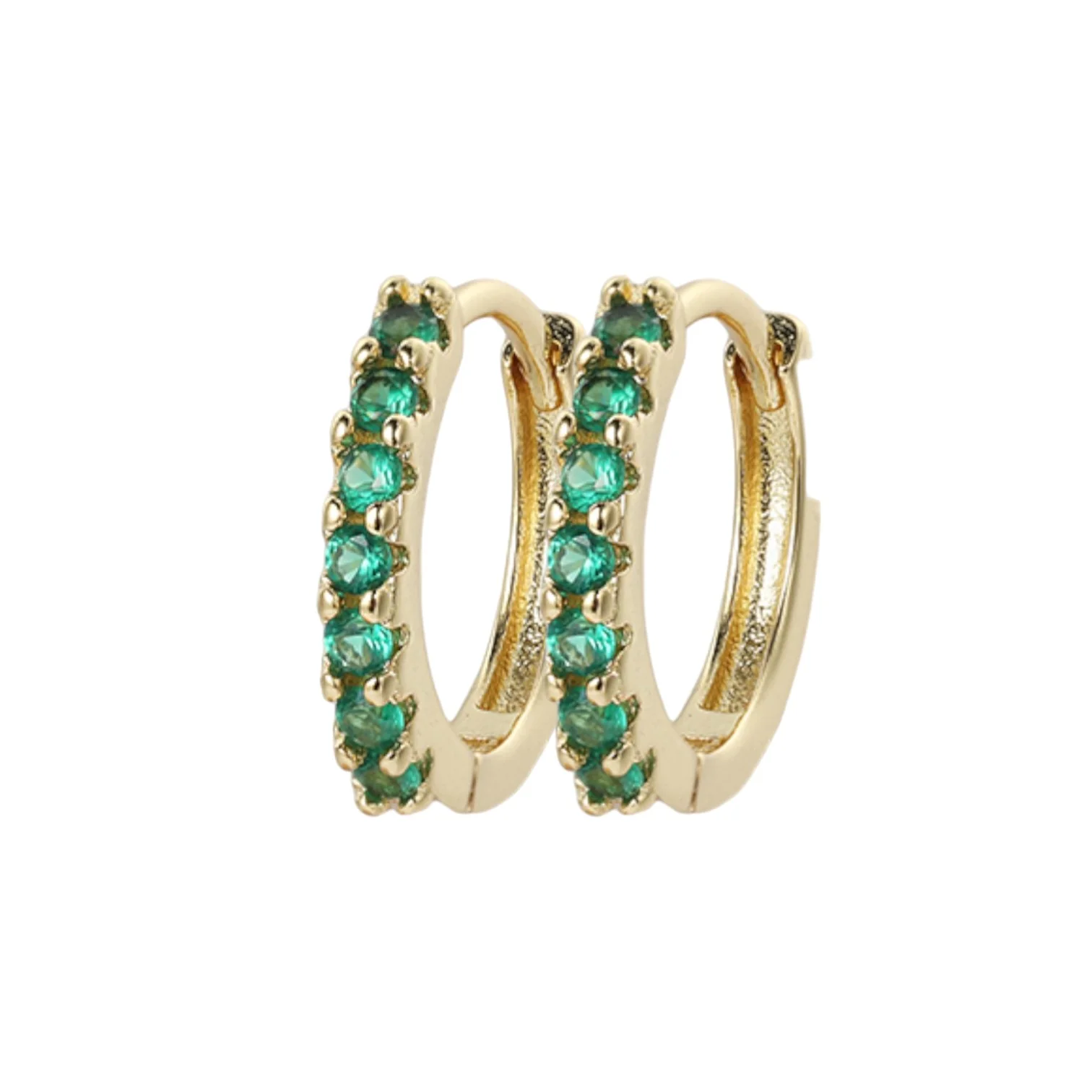 Gemstone Sleeper Huggie Hoop Earrings