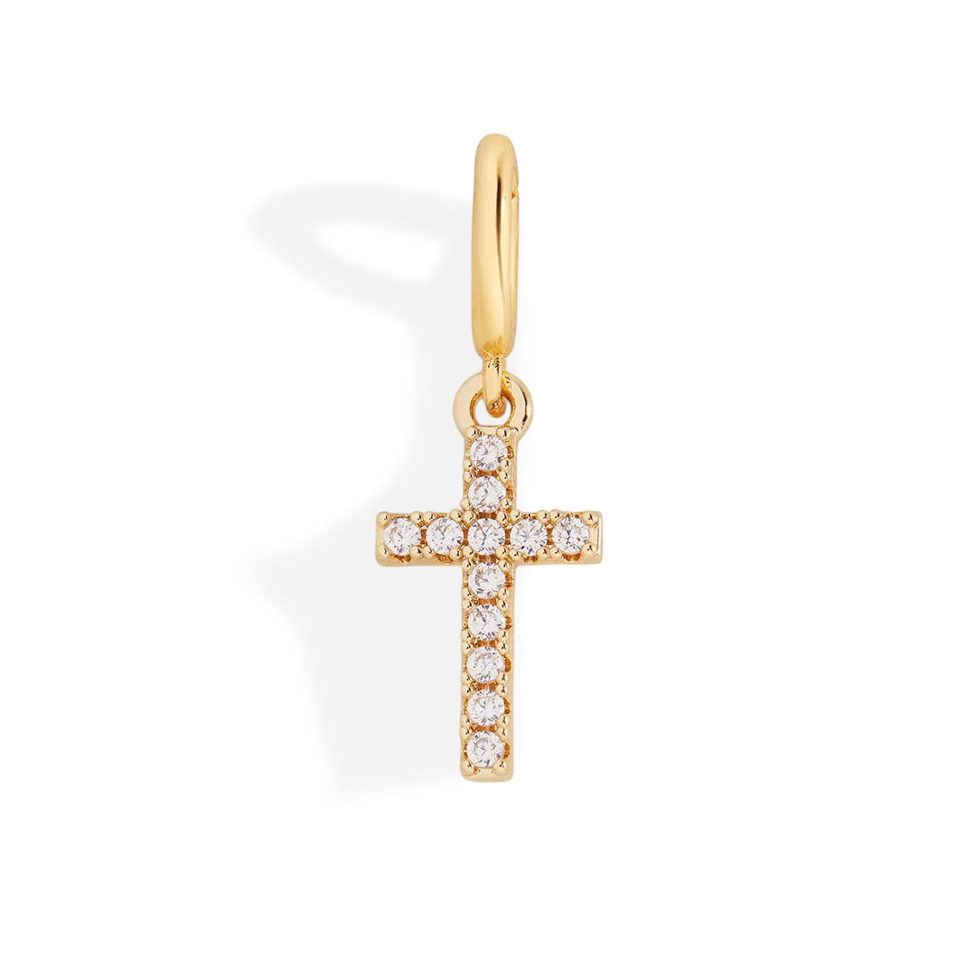 Pave Cross Charm