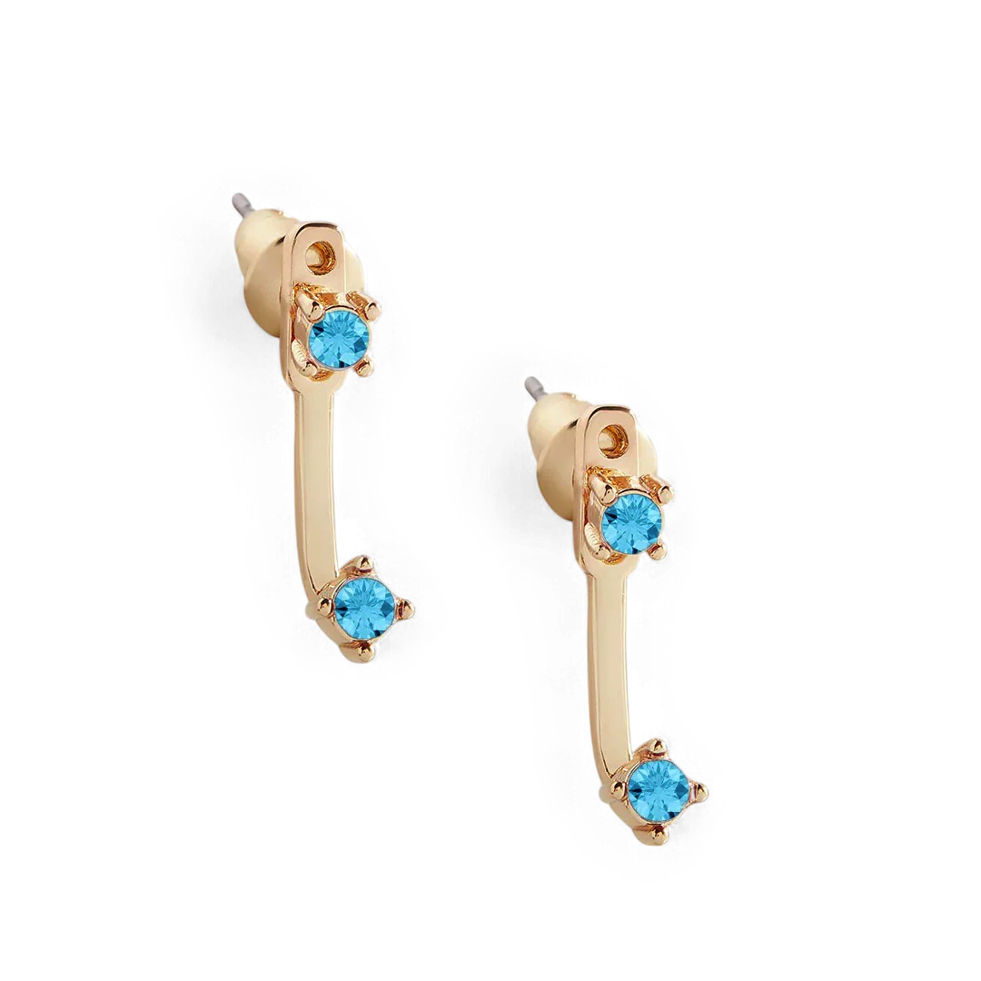 Birthstone Drop Ear Jacket Earrings