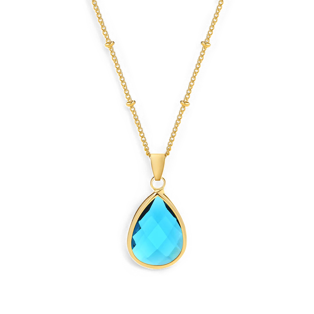 Birthstone Drop Pendant Necklace