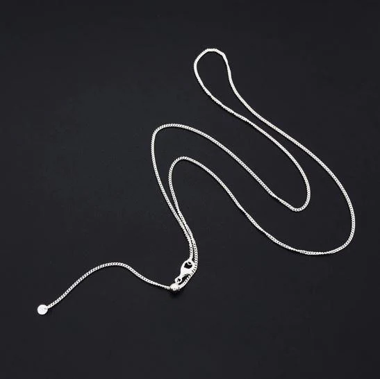Italian Milano Sterling Silver Adjustable Chain Necklace