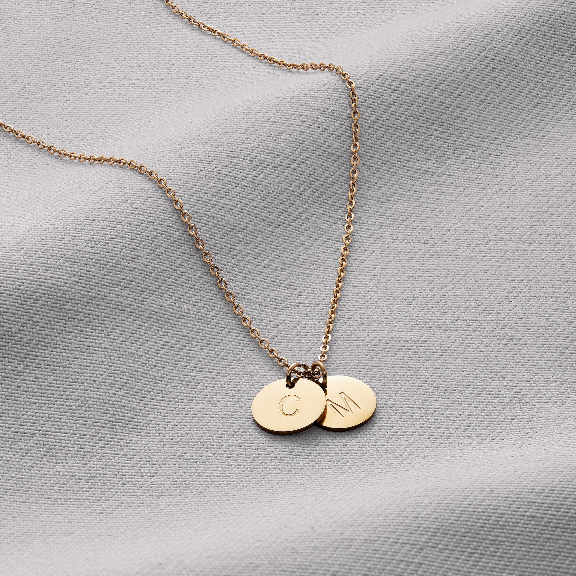 Dainty Disc Initial Necklace
