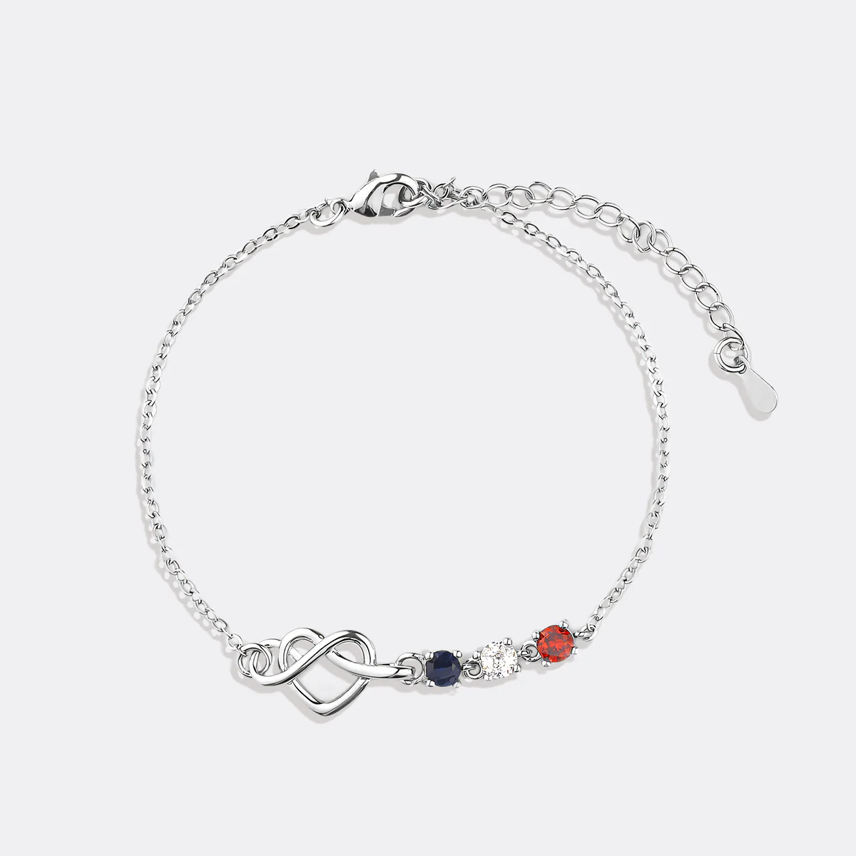 Personalized Birthstones Heart Knot Bracelet