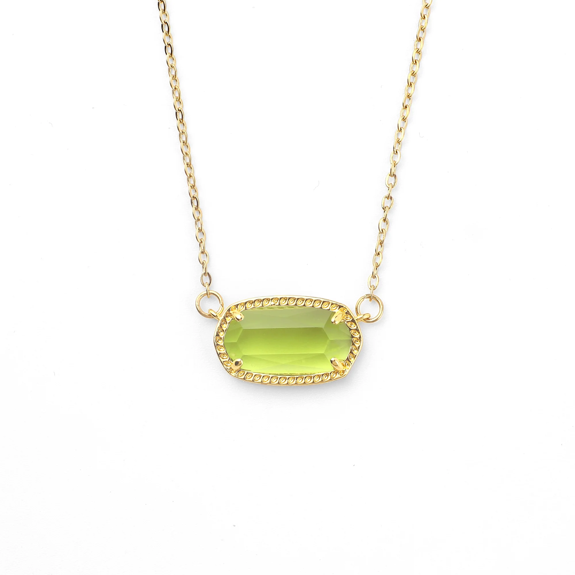 Oval Birthstone Pendant Necklace