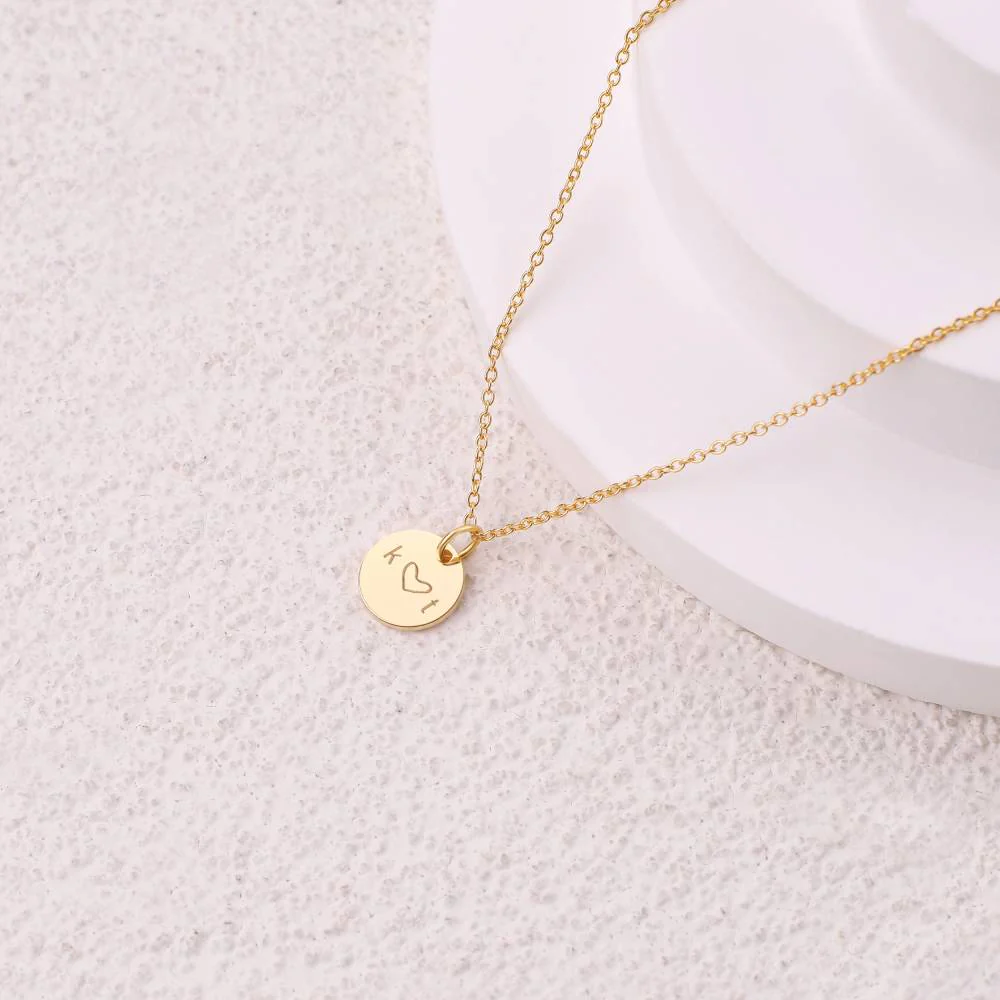 Love Disc Initial Necklace