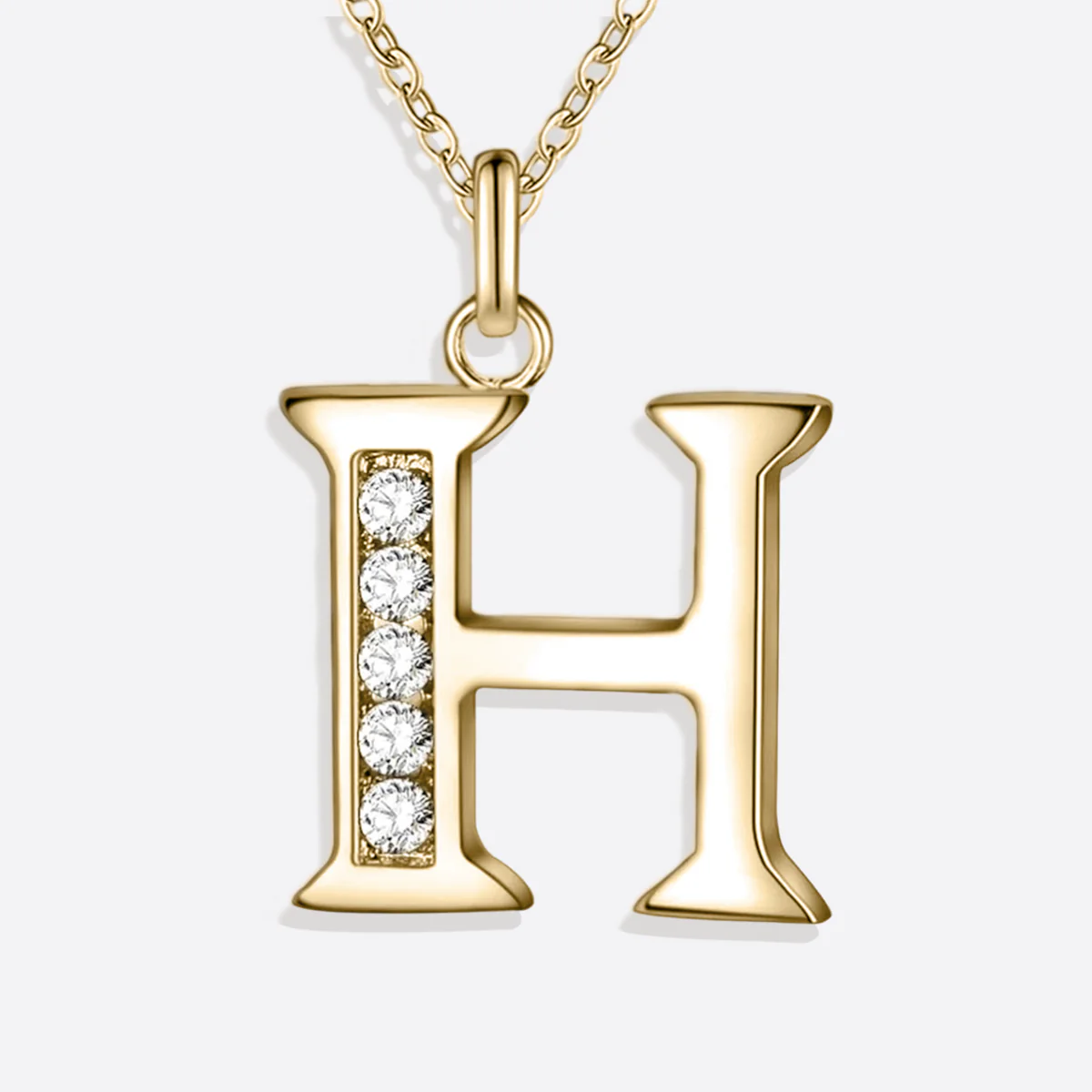 Crystal Accent Letter Satellite Necklace