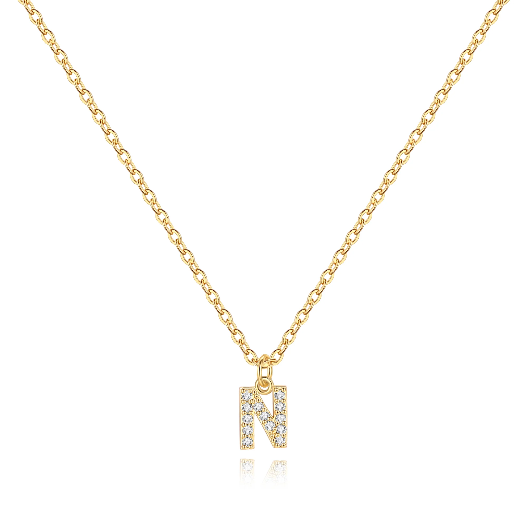 Pavé Uppercase Initial Necklace