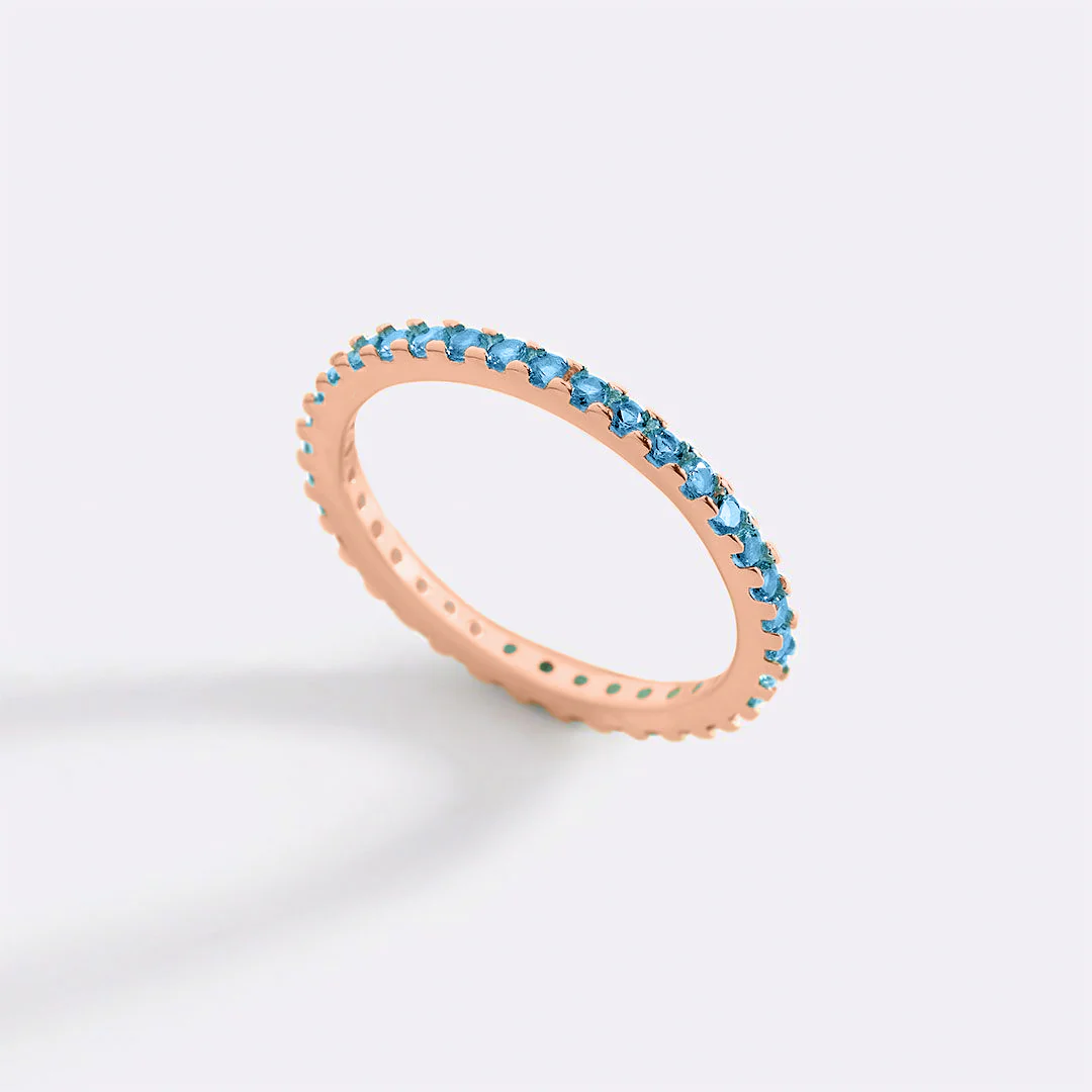 March Birthstone Eternity Stacking Ring