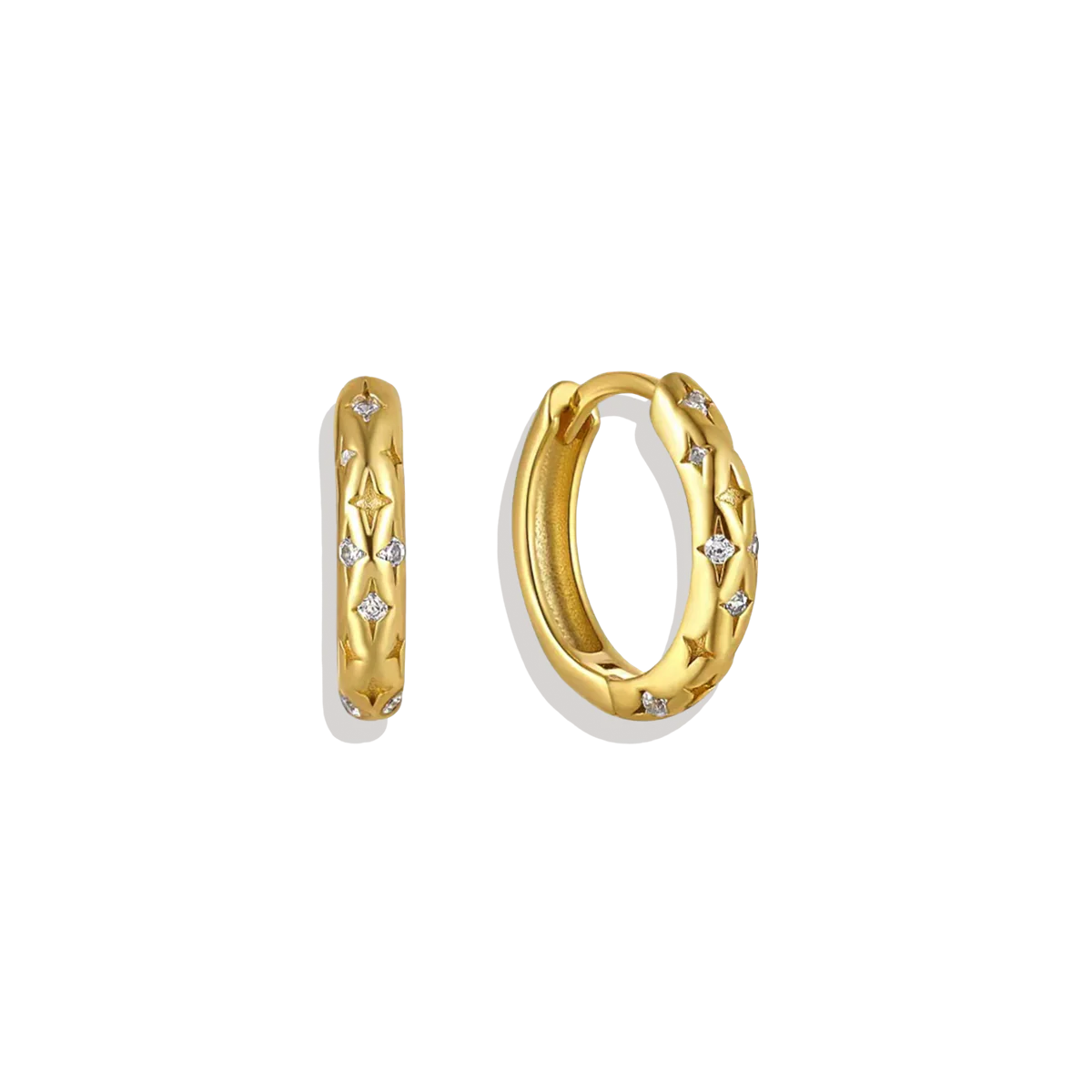 Falling Stars Huggie Hoop Earrings