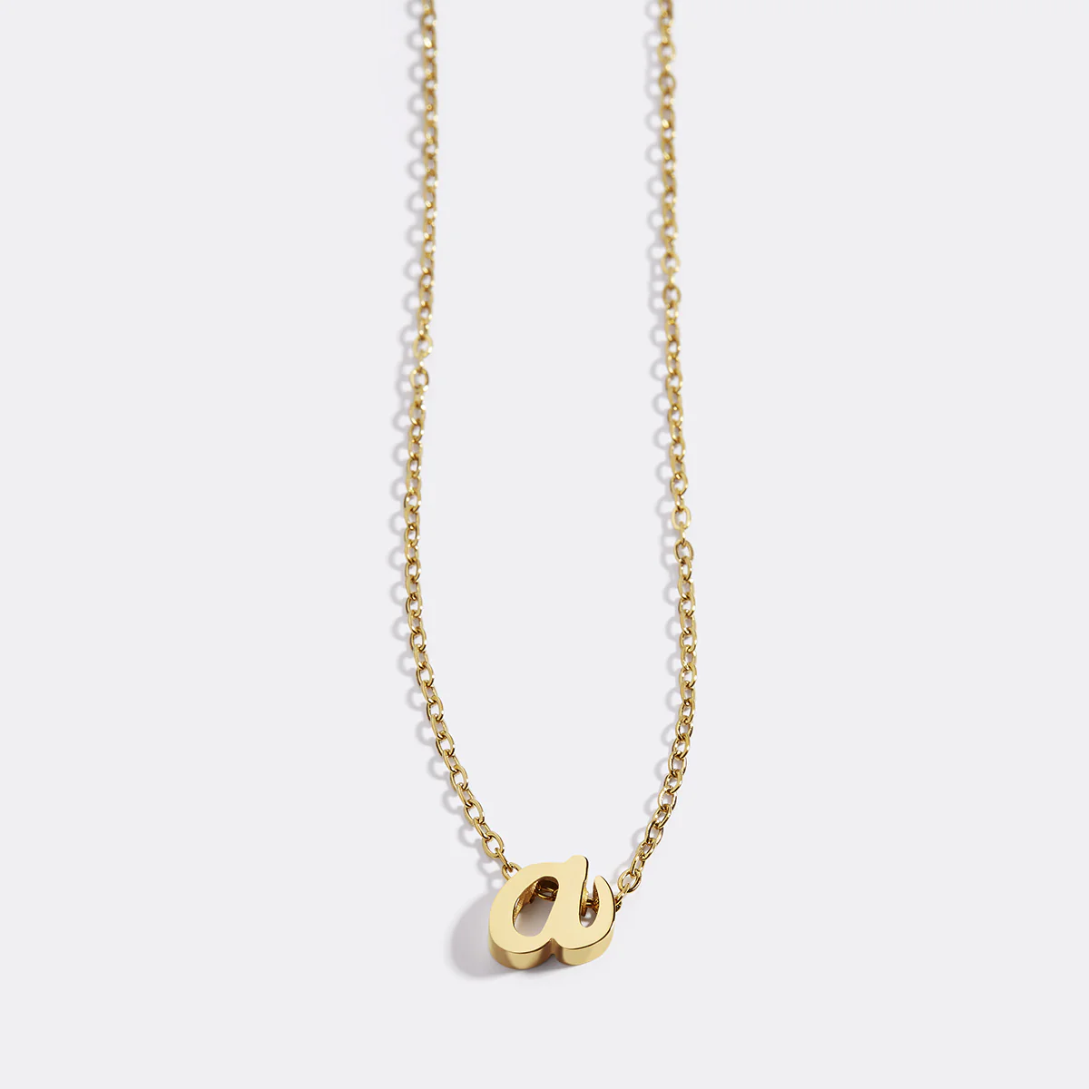 Tiny Script Initial Necklace