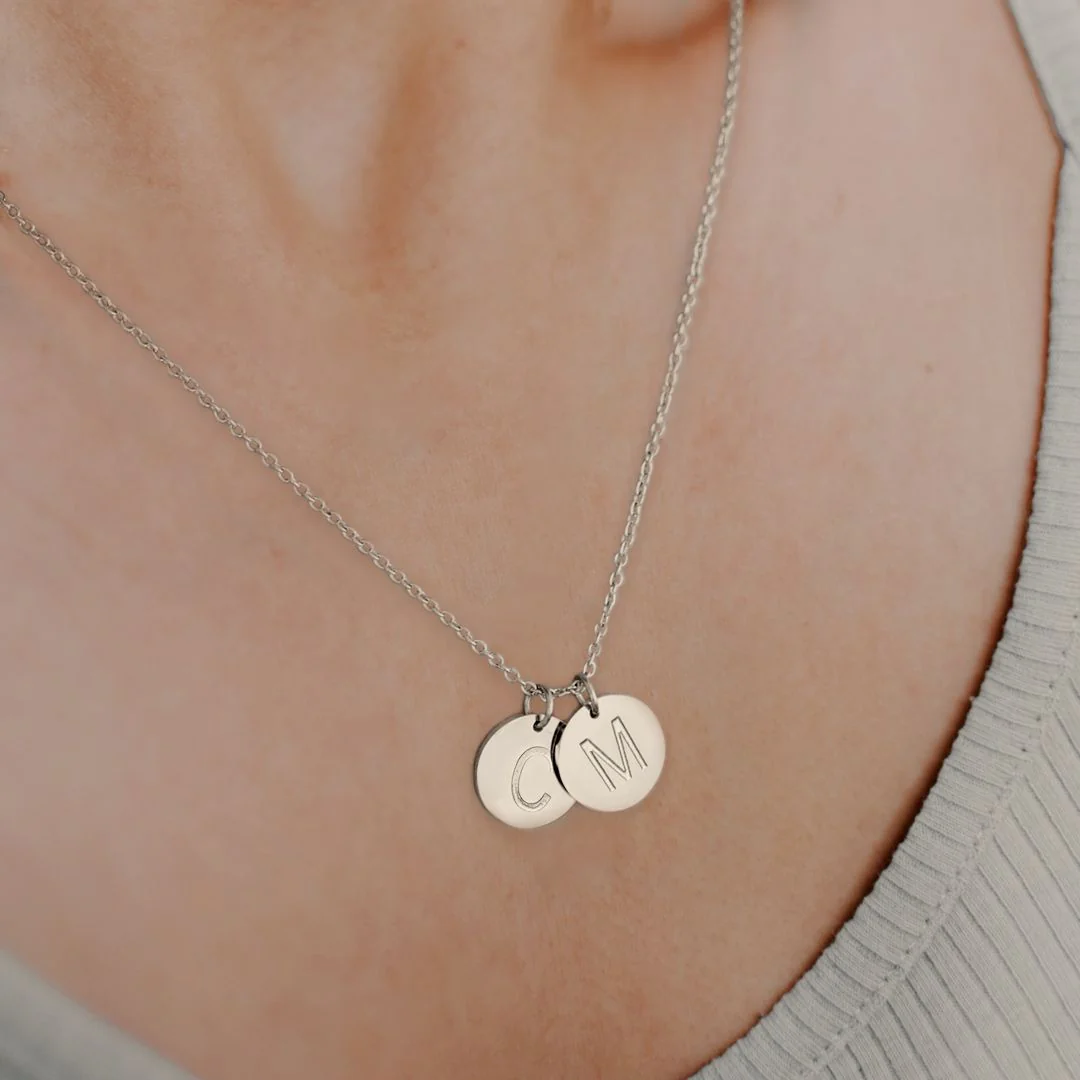 Dainty Disc Initial Necklace