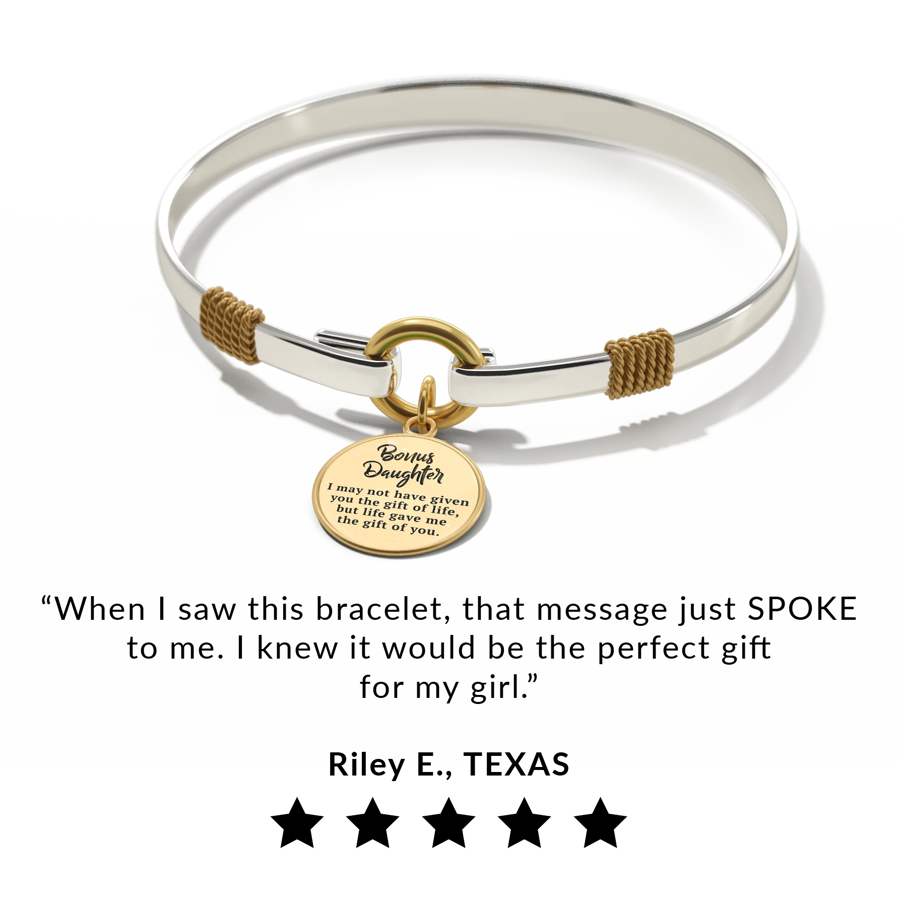 Bonus Daughter - Two-Tone Custom Charm Bracelet