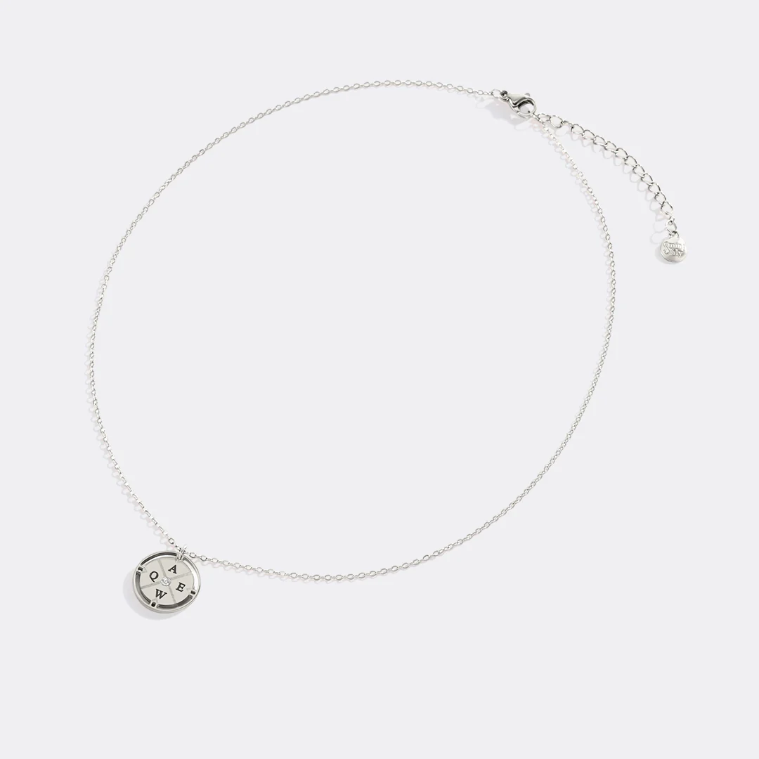 Personalized Mini Compass Pendant Necklace