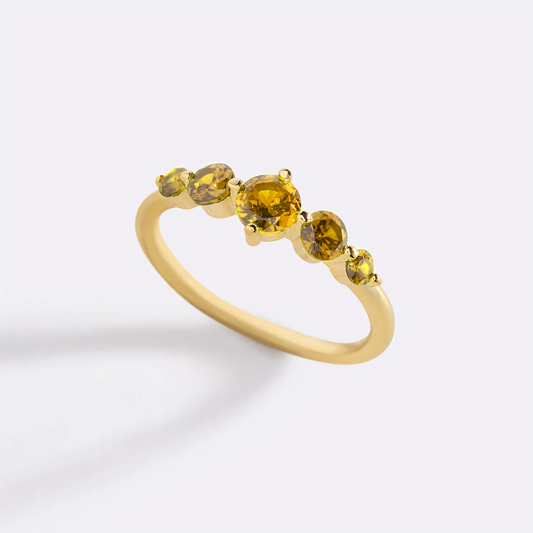 Five Stone Statement Birthstone Ring