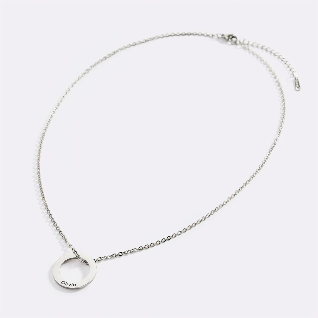 Personalized Linked Circle Necklace