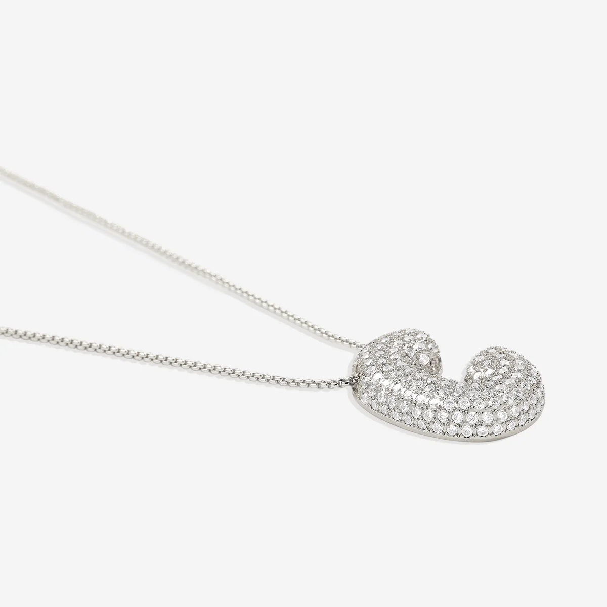 Pave Bubble Initial Necklace