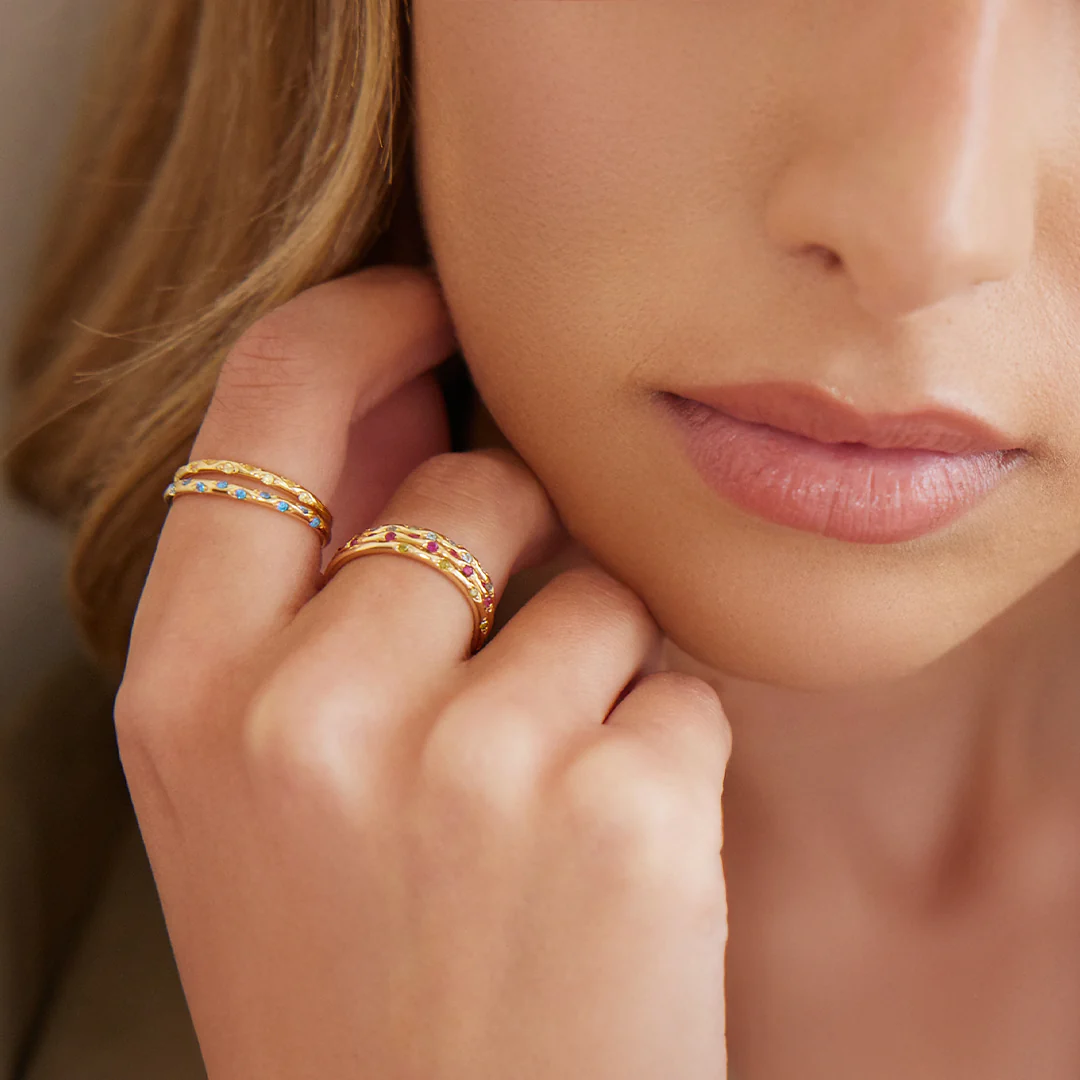 Dainty Constellation Birthstone Ring