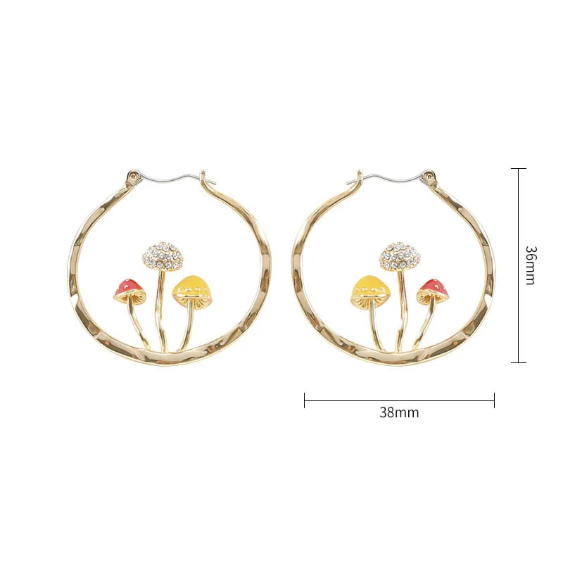 Boho Mushroom Hoop Earrings