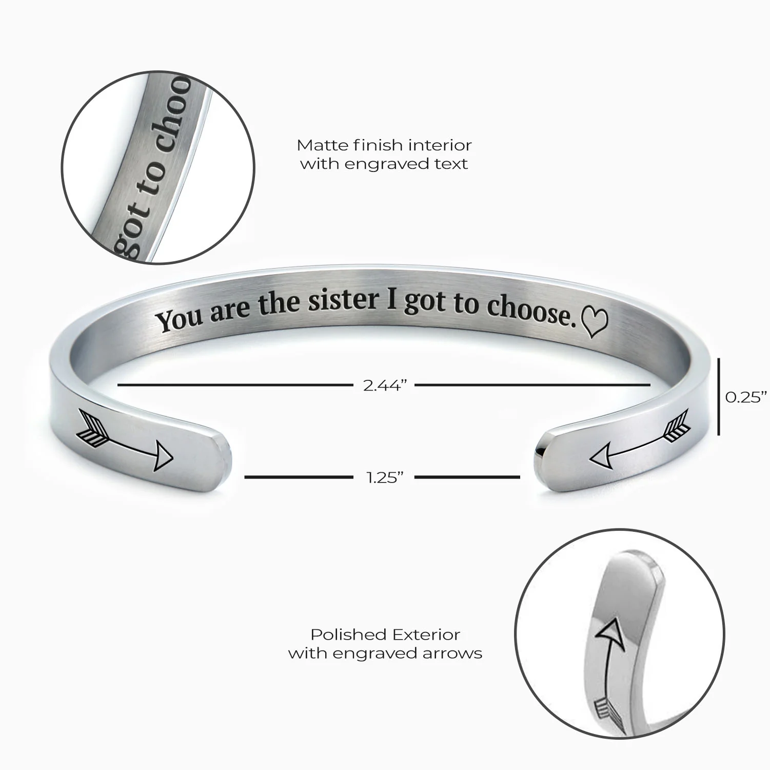 You are the Sister I got to Choose Personalizable Cuff Bracelet