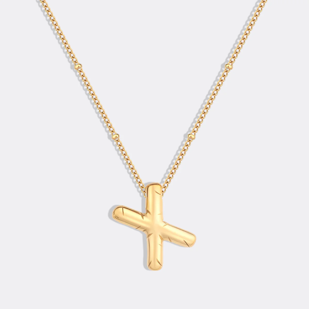 Balloon Initial Necklace with Satellite Chain