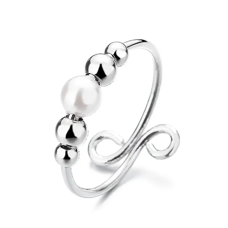 Dainty Adjustable Opal Fidget Ring