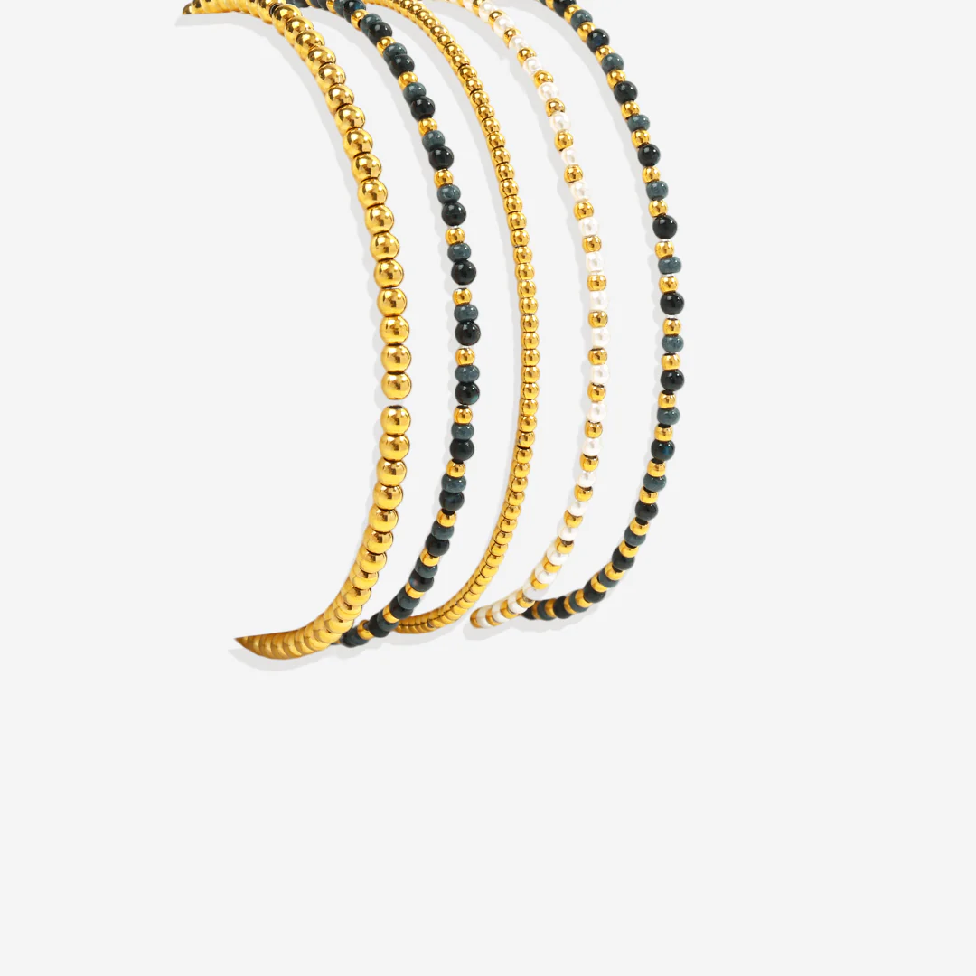 Weather the Storm Beaded Bracelet Stacking Set