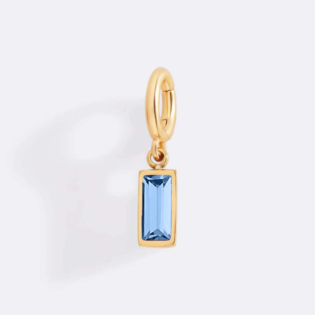Dainty Baguette Birthstone Charm