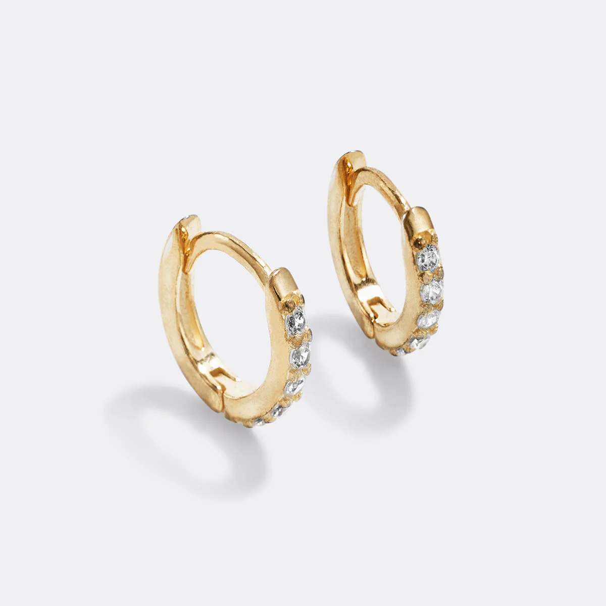 Pave Huggie Hoop Earrings
