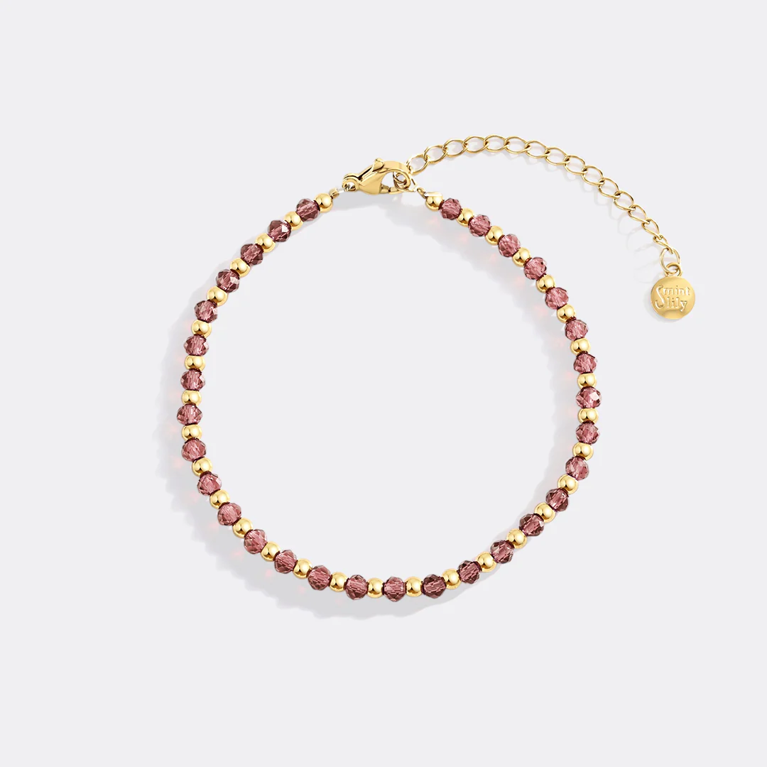 Birthstone and Gold Bead Bracelet