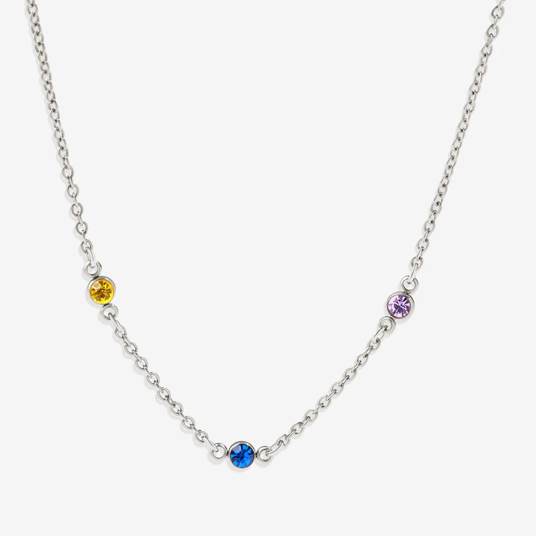 Dainty Birthstone Station Necklace
