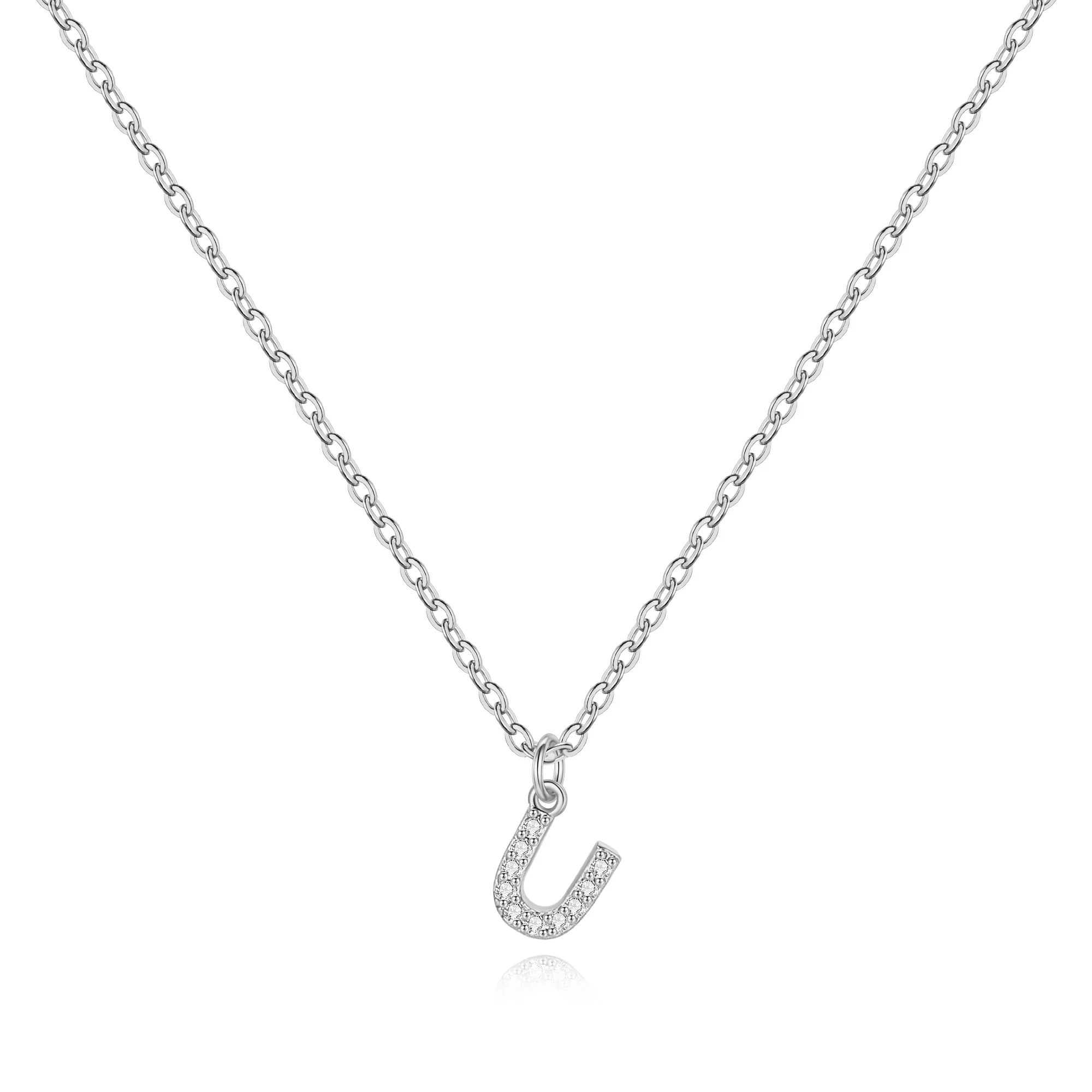 Pavé Uppercase Initial Necklace