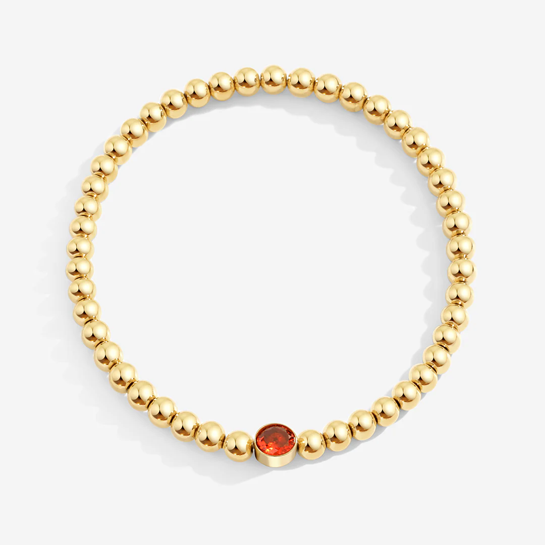 Gold Beaded Bubble Birthstone Bracelet
