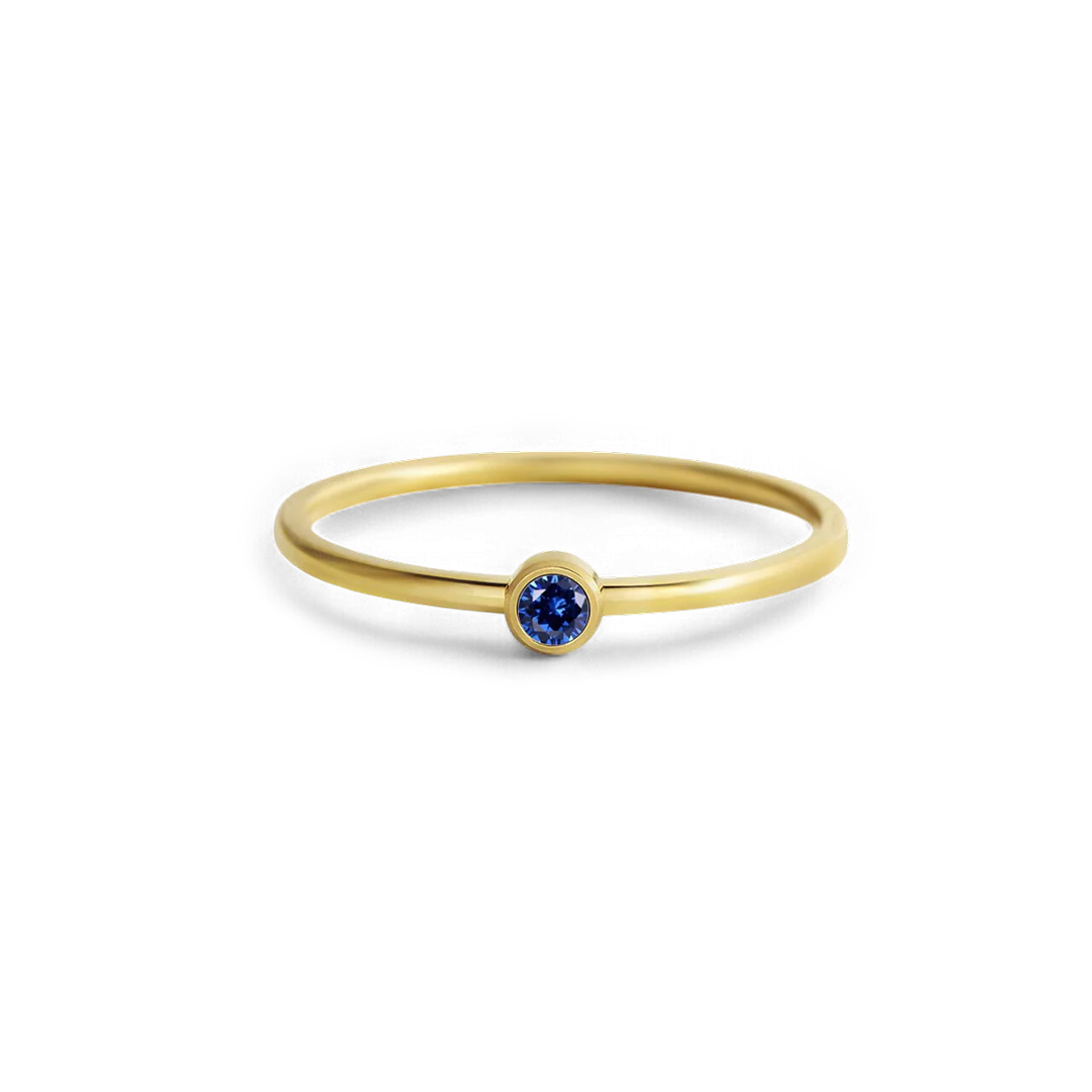 Minimalist Bezel-Set September Birthstone Stacking Band