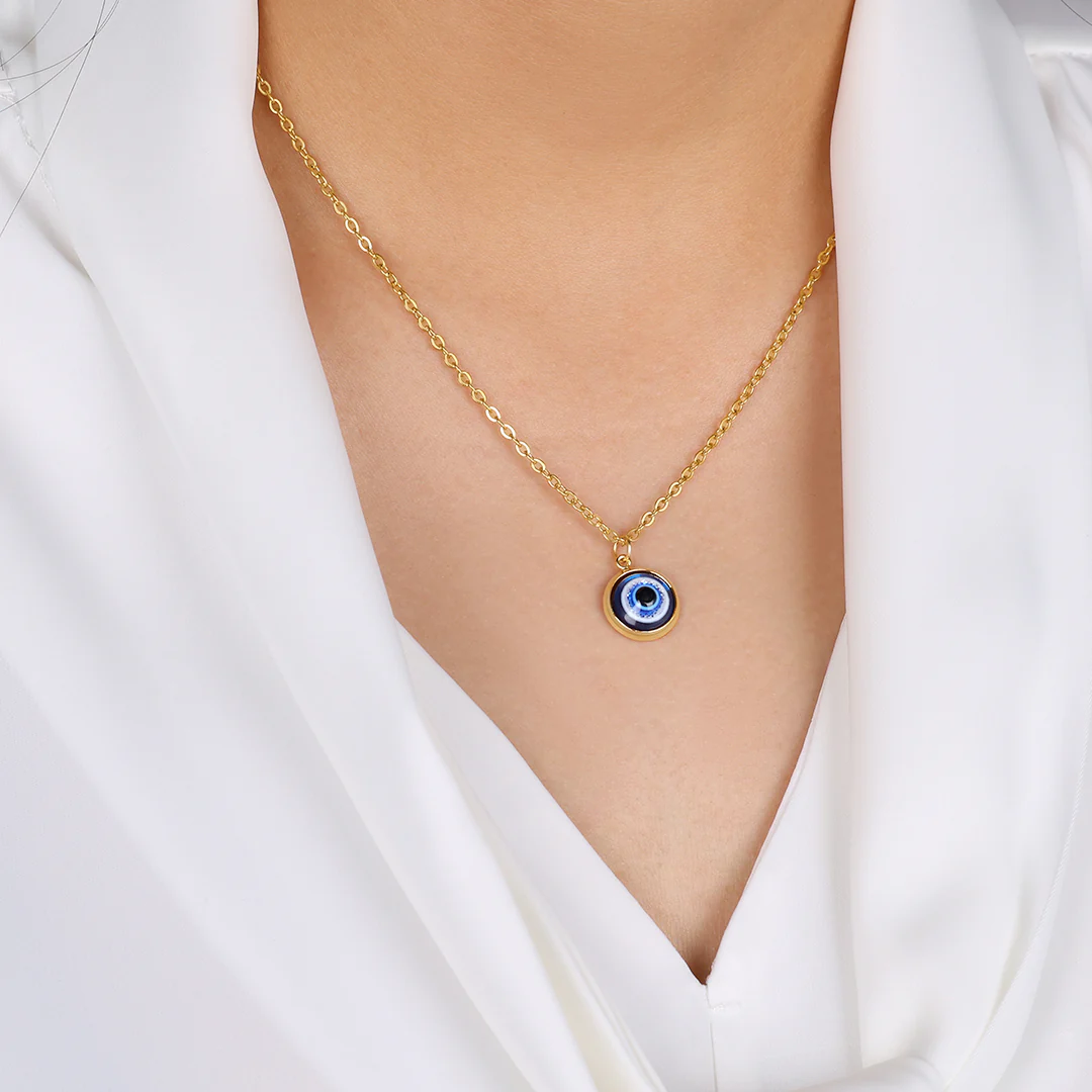 Dainty Boho Evil Eye Charm Necklace