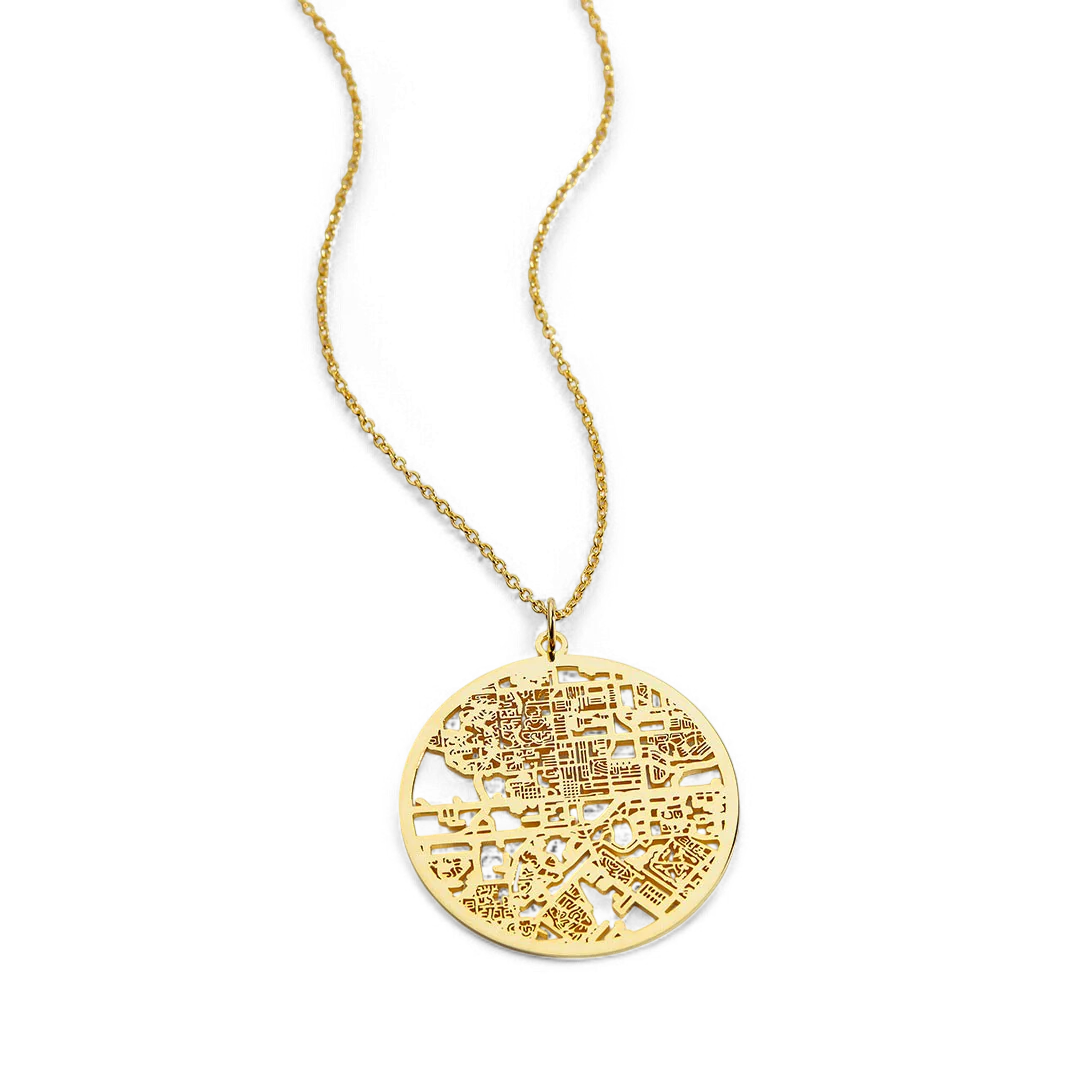 Custom Map Pendant Necklace